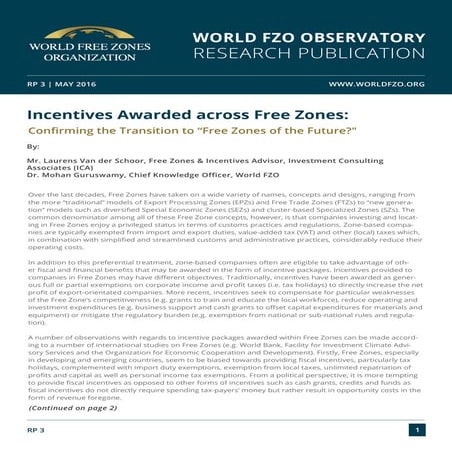 World FZO Incentives Study | PDF