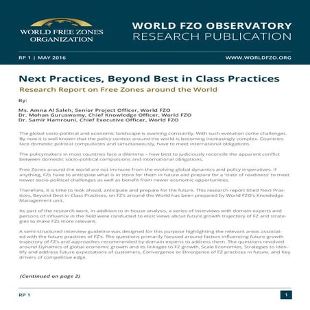World FZO Next Practices