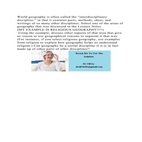 World geography is often called the interdisciplinary discipline,” .docx