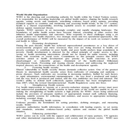 World health organization