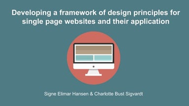 Developing a framework of design principles for single page websites and thei...