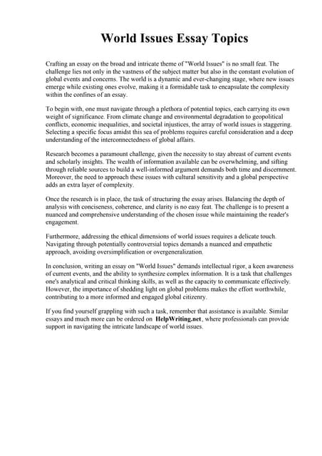 World Issues Essay Topics.pdf