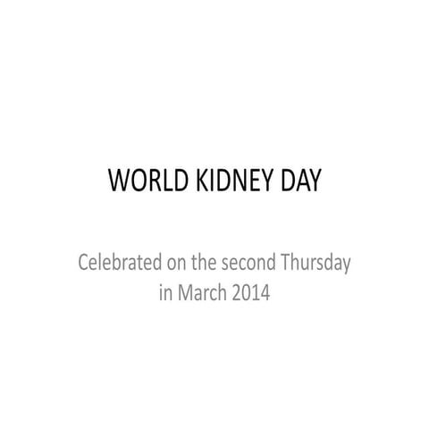 World kidney day