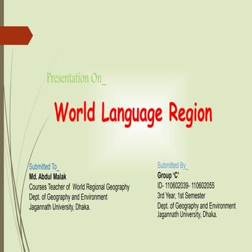 Presentation on World Language Regions 
