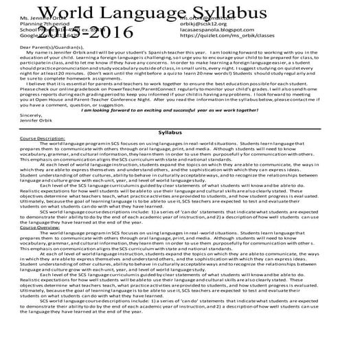 World language syllabus 15.16