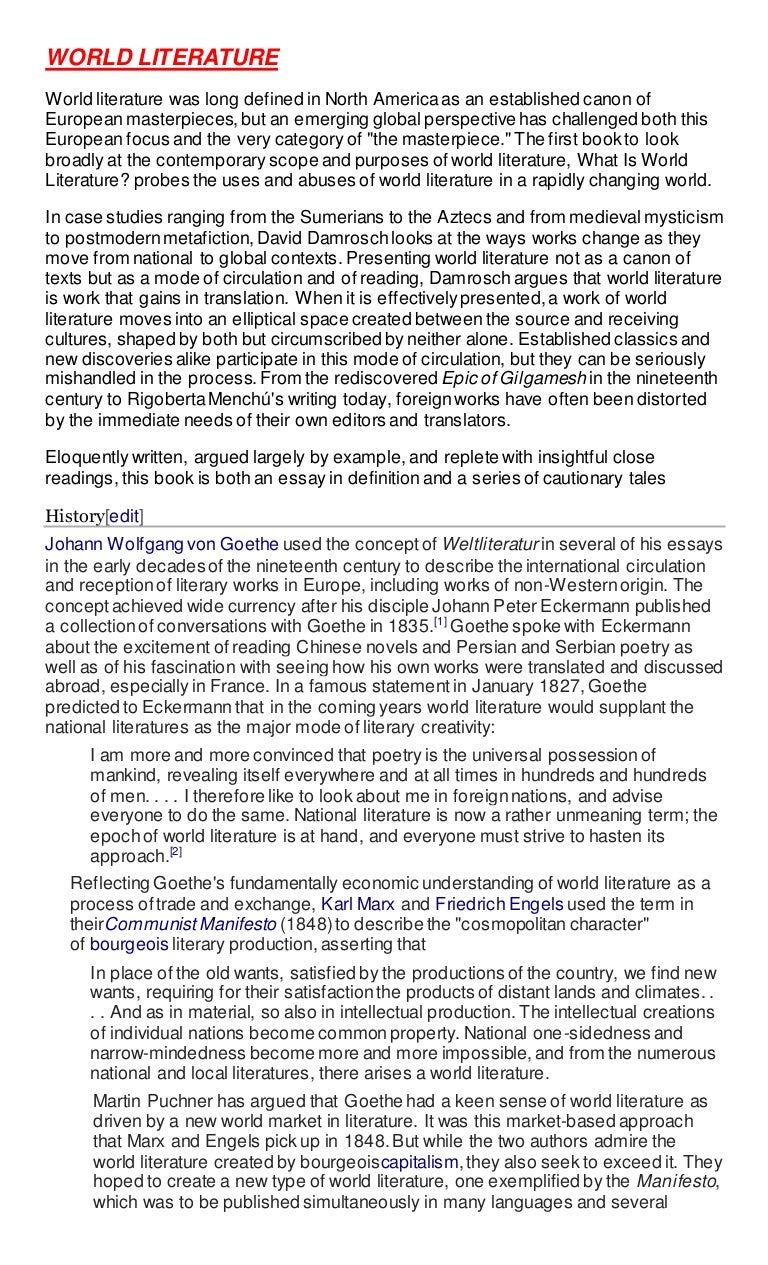 essay about the world