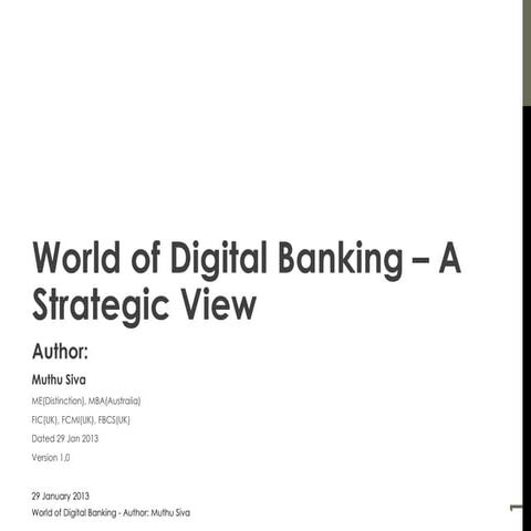 World of digital banking author muthu siva