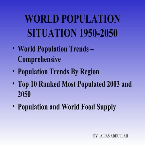 World population 1950--2050