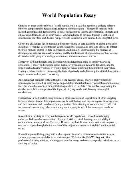 Essay On Human Population.pdf
