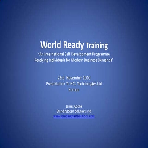 World Ready Training for Apprentices and Junior Managers