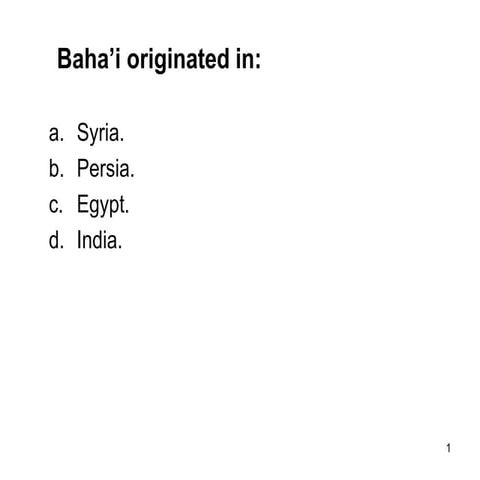 The baha’i faith | PPTX