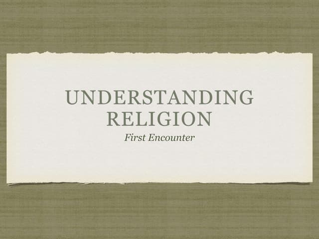 Understanding Religion