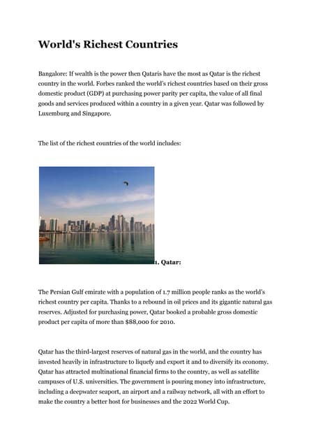 World richest countries