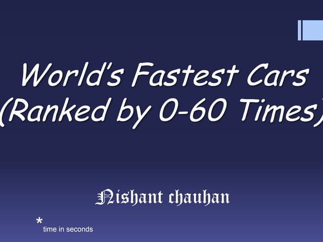 World's fastest cars
