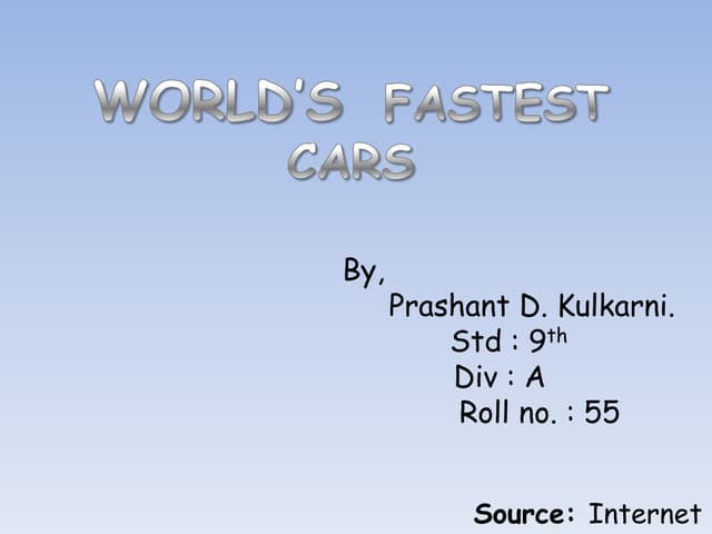 World's fastest cars