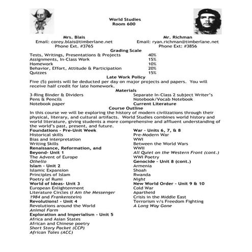 Class Expectations - World Literature | DOCX