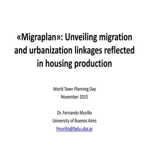 World townplanningdayfernandomurillo2015