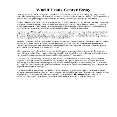 World Trade Center Essay