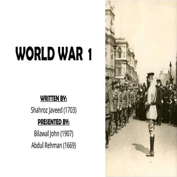 WORLD WAR 1 Presentation.pptx world war | PPTX