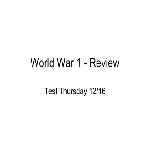 World war 1 test review
