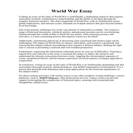 World War Essay