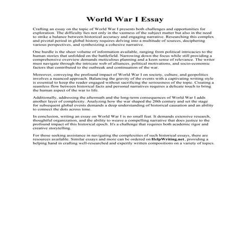 World War I Essay