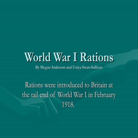 World war one rations | PPT