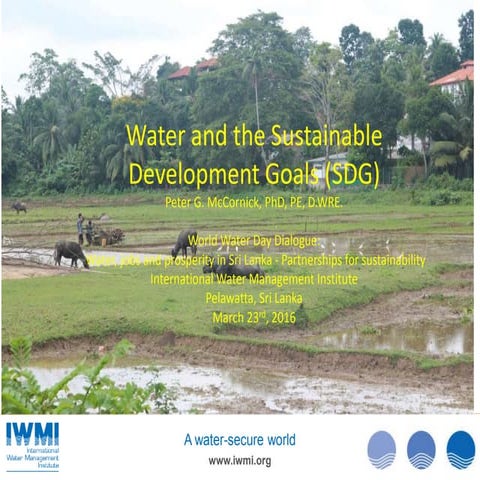 Water and the Sustainable Development Goals (SDGs)