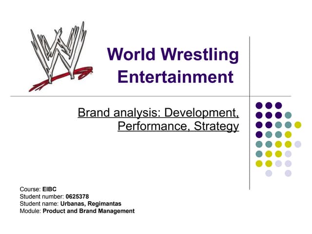 World Wrestling Entertainment (WWE)...