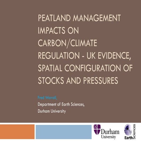 Peatland management impacts on carbon/climate regulation - UK evidence, spati...