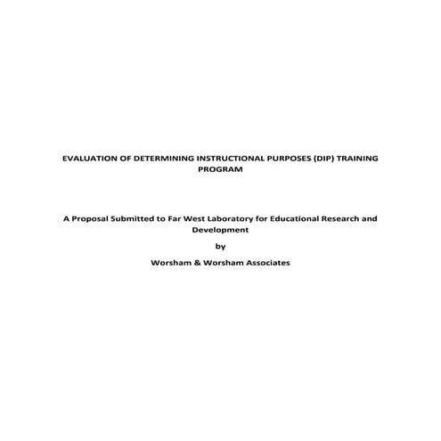 Worsham evaluation proposal project