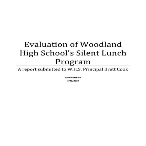 Worsham whs silent lunch eval report