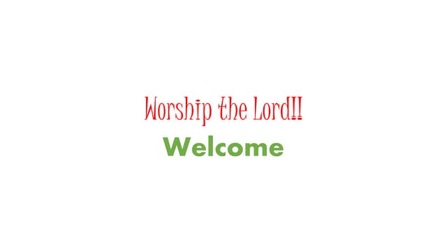 Worship The Lord Worship The Lord