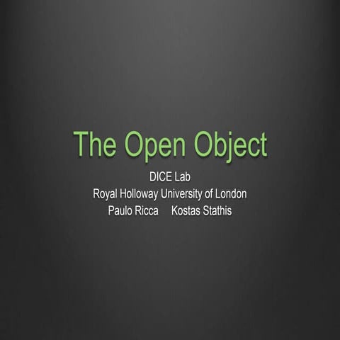 Open Objects on WoT 2013