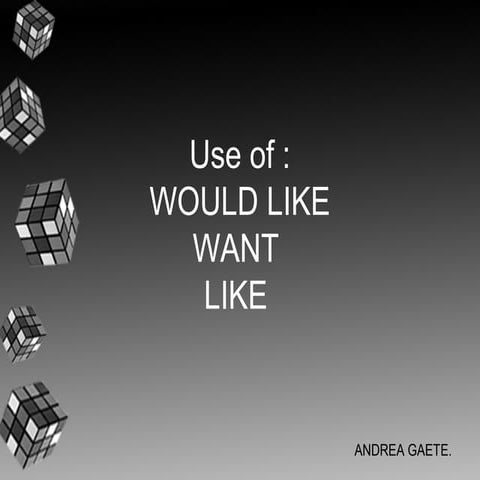 Would like to - Like - Want 