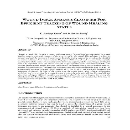 Wound image analysis classifier for efficient tracking of wound healing status