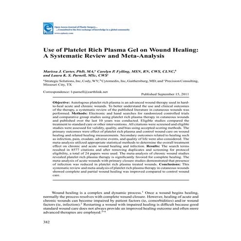 PRP for Wound healing