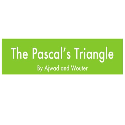 Pascal's Triangle slideshow