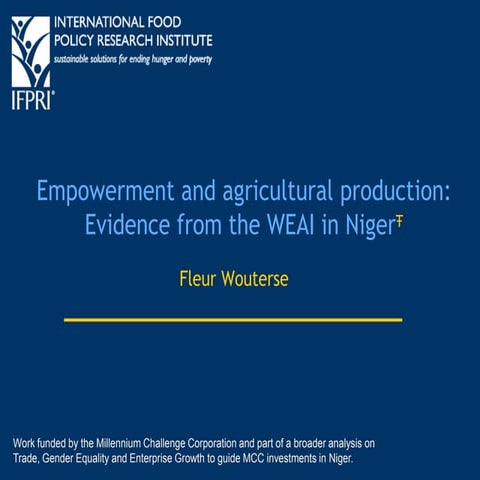 Empowerment and agricultural production: Evidence from the WEAI in ...