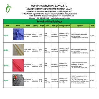Woven interlining catalog from char...