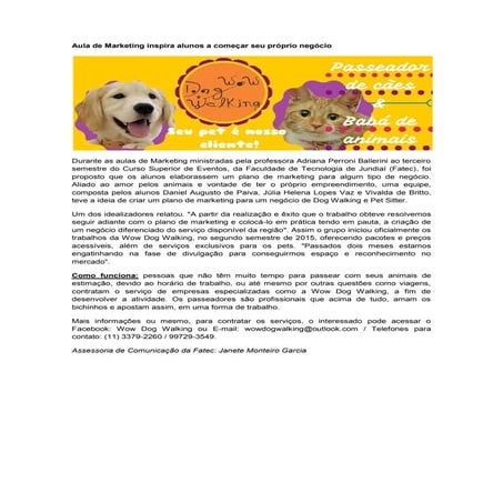 Aula de Marketing inspira alunos a começar seu próprio negócio