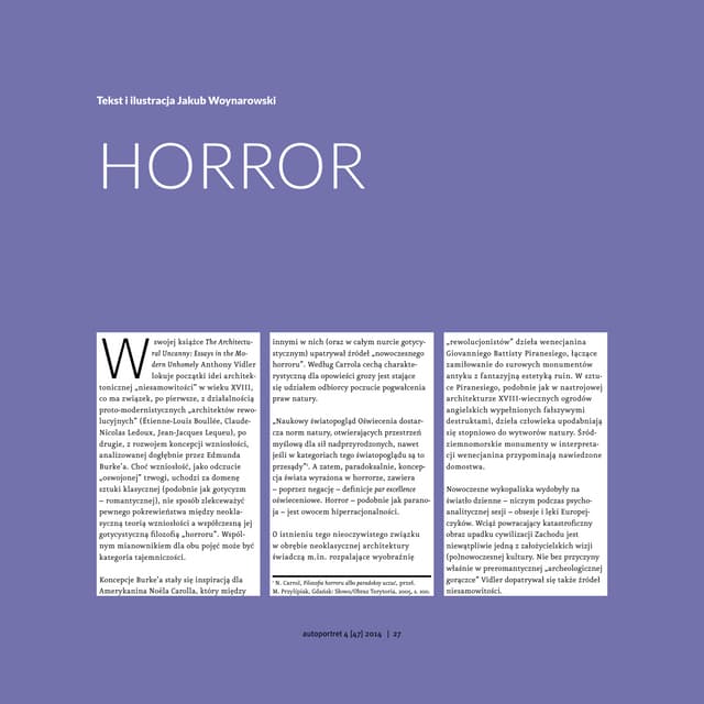 Jakub Woynarowski, Horror