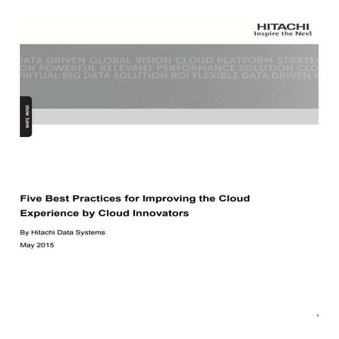 Five Best Practices for Improving the Cloud Experience