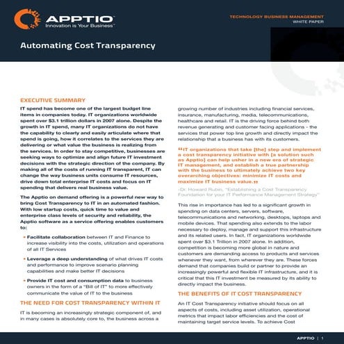 White Paper: Automating IT Cost Transparency