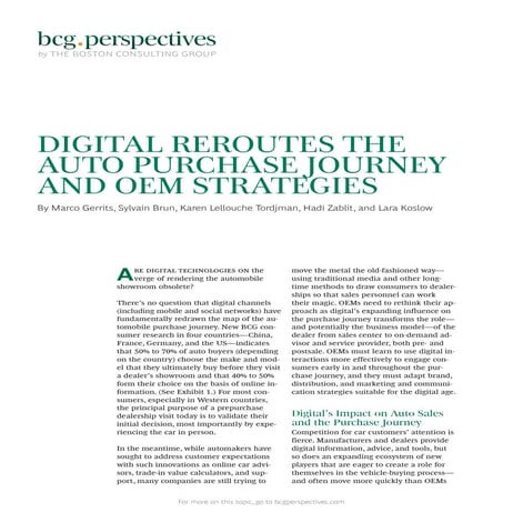 Digital Reroutes The Auto Purchase Journey
