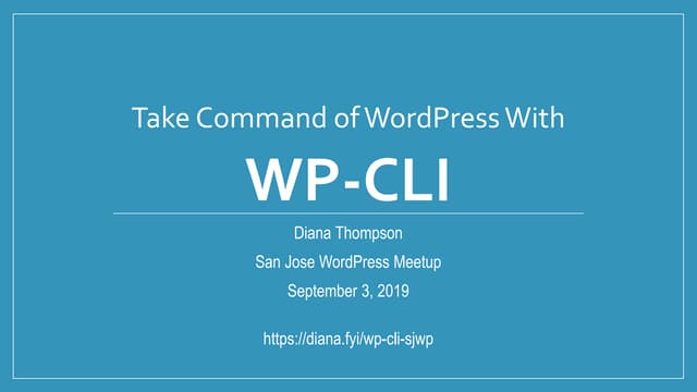 Take Command of WordPress With WP-CLI