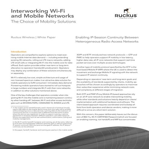 Interworking Wi-Fi and mobile networks