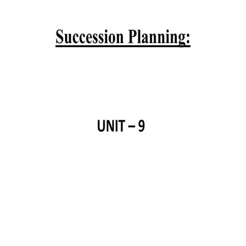 Succession Planning , objectives and steps