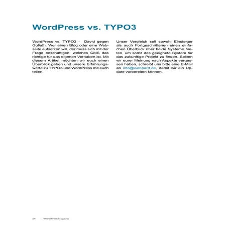 WordPress vs. TYPO3