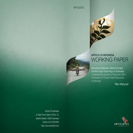 WP 03/2012 - Riko - Belantara Rente Hutan Kayu